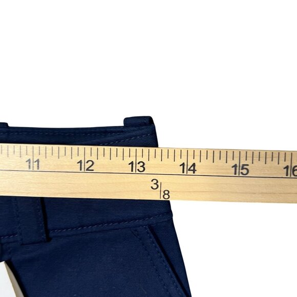 Tory Burch Maddie Pant Navy Blue Womens Sz 0 Wide Leg Cotton Blend Career Pants - Picture 8 of 16